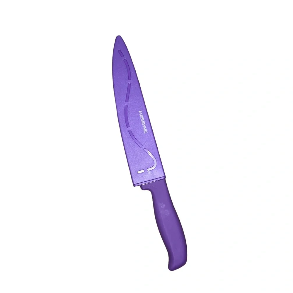 Faberware Cutlery Purple Resin 8” Knive with Blade Cover